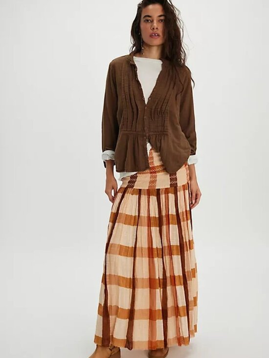 Free people Dresses & Skirts - Free People Fp One Ravenna Printed Convertible Maxi Skirt Smocked Dress S
